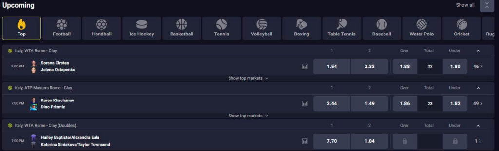 upcoming match betting aphrodite casino